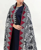 Grace Z-(W607)- Stitched Embroidered 3pc Marina Dress With Printed Shawl.